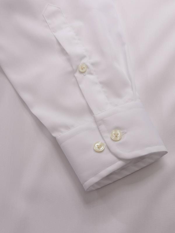 White Solid Full Sleeve Single Cuff Tailored Fit Classic Formal Luxury Cotton Shirt