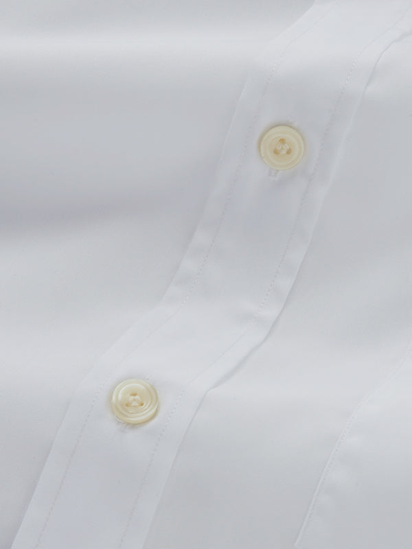 White Solid Full Sleeve Single Cuff Classic Fit Classic Formal Luxury Cotton Shirt