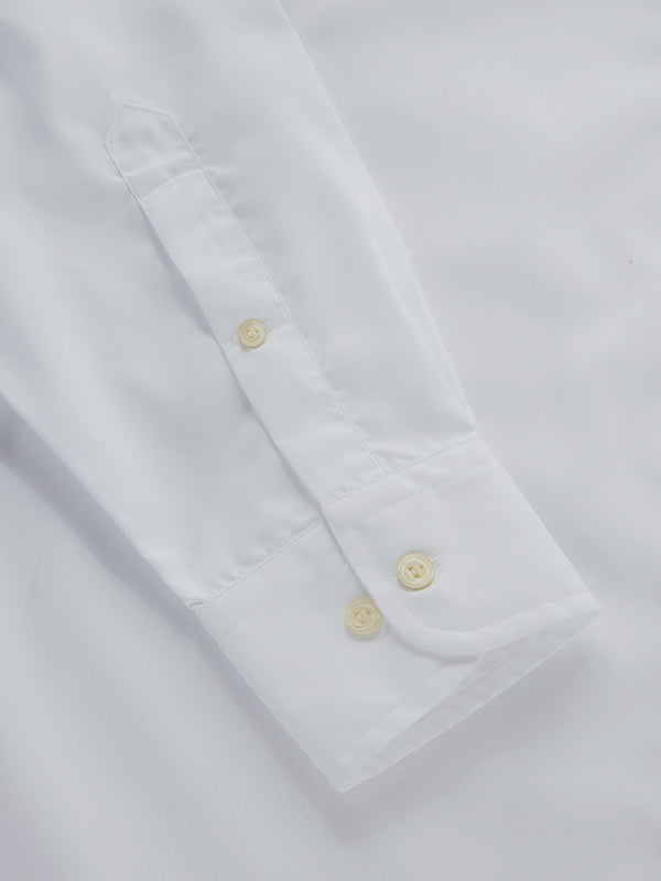 White Solid Full Sleeve Single Cuff Classic Fit Classic Formal Luxury Cotton Shirt