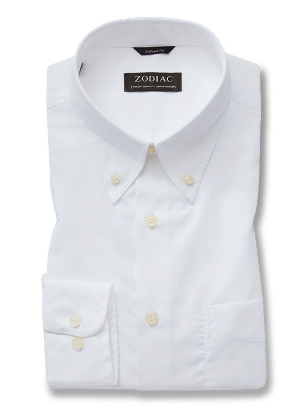 White Solid Full Sleeve Single Cuff Tailored Fit Classic Formal Luxury Cotton Shirt