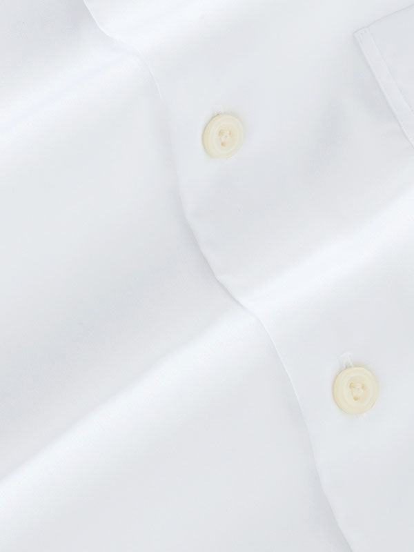 White Solid Full Sleeve Single Cuff Tailored Fit Classic Formal Luxury Cotton Shirt