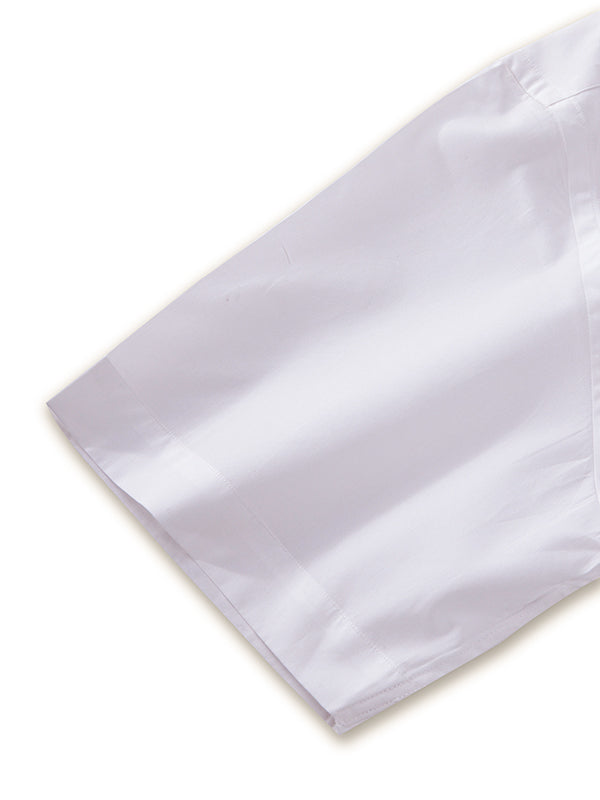 White Solid Half Sleeve Classic Fit Classic Formal Luxury Cotton Shirt