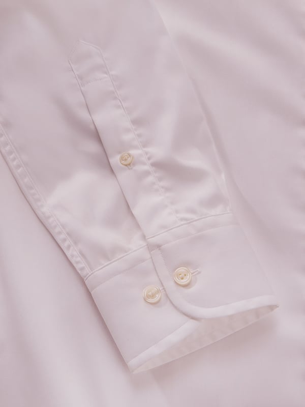 White Solid Full Sleeve Single Cuff Slim Fit Classic Formal Luxury Cotton Shirt