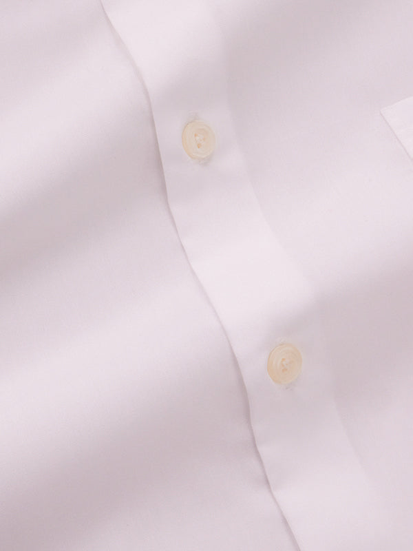 White Solid Full Sleeve Single Cuff Slim Fit Classic Formal Luxury Cotton Shirt
