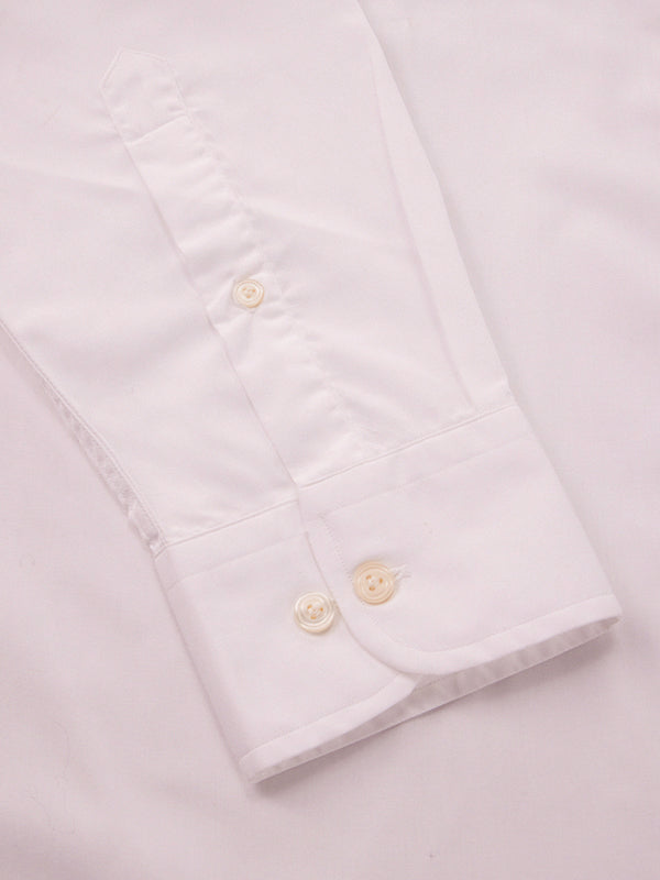 White Solid Full Sleeve Single Cuff Slim Fit Classic Formal Luxury Cotton Shirt