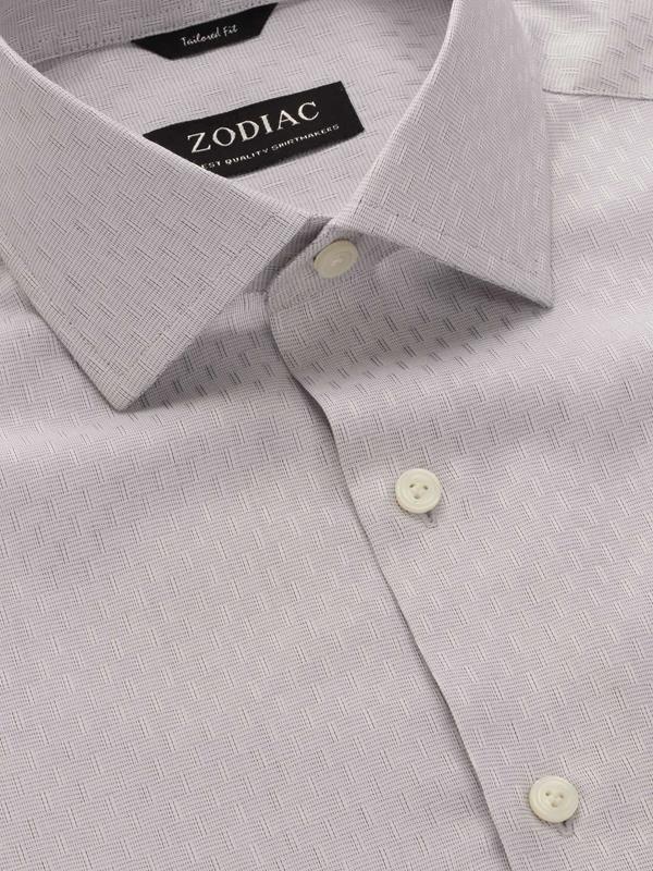 Marchetti Light Grey Solid Full Sleeve Single Cuff Tailored Fit Classic Formal Cotton Shirt