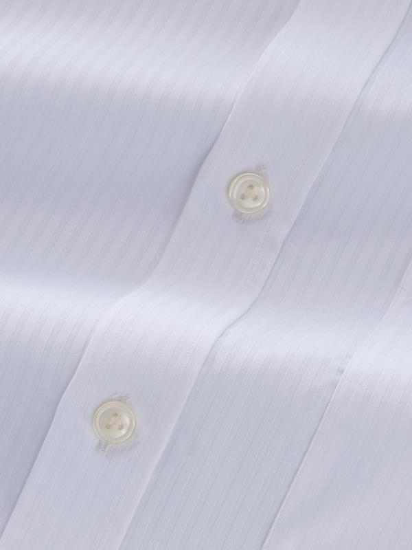 Marchetti White Striped Full Sleeve Single Cuff Classic Fit Classic Formal Cotton Shirt