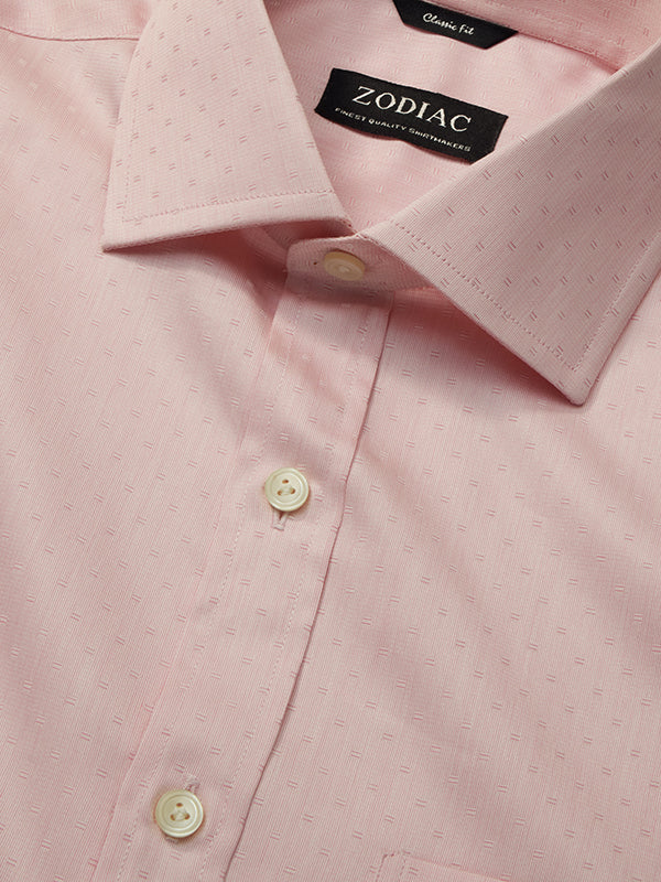 Marchetti Pink Solid Half Sleeve Classic Fit Semi Formal Cotton Shirt