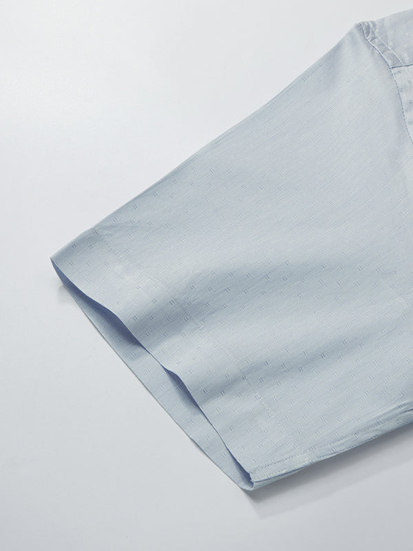 Marchetti Sky Solid Half Sleeve Classic Fit Semi Formal Cotton Shirt