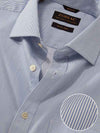 Marchetti Blue Striped Full Sleeve Single Cuff Classic Fit Classic Formal Cotton Shirt