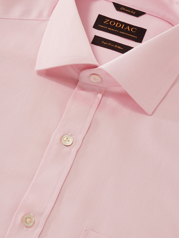 Marchetti Pink Striped Full Sleeve Single Cuff Classic Fit Classic Formal Cotton Shirt