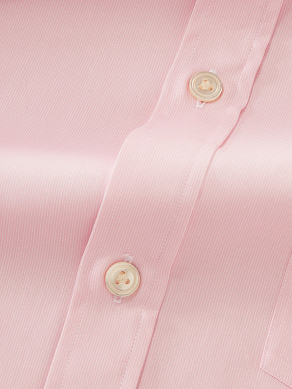 Marchetti Pink Striped Full Sleeve Single Cuff Classic Fit Classic Formal Cotton Shirt
