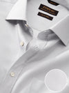 Marchetti Light Grey Striped Full Sleeve Single Cuff Classic Fit Classic Formal Cotton Shirt