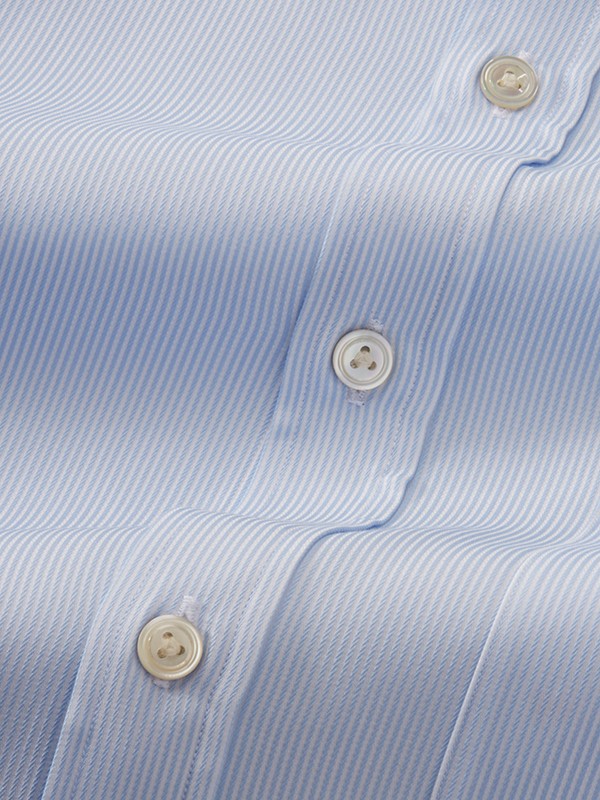 Marchetti Sky Striped Full Sleeve Single Cuff Classic Fit Classic Formal Cotton Shirt