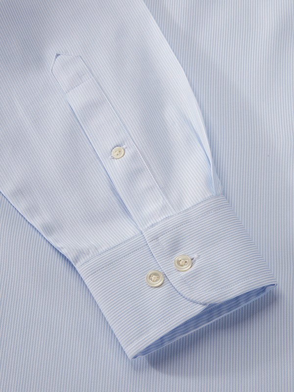 Marchetti Sky Striped Full Sleeve Single Cuff Classic Fit Classic Formal Cotton Shirt