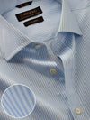 Marchetti Sky Striped Full Sleeve Single Cuff Classic Fit Classic Formal Cotton Shirt