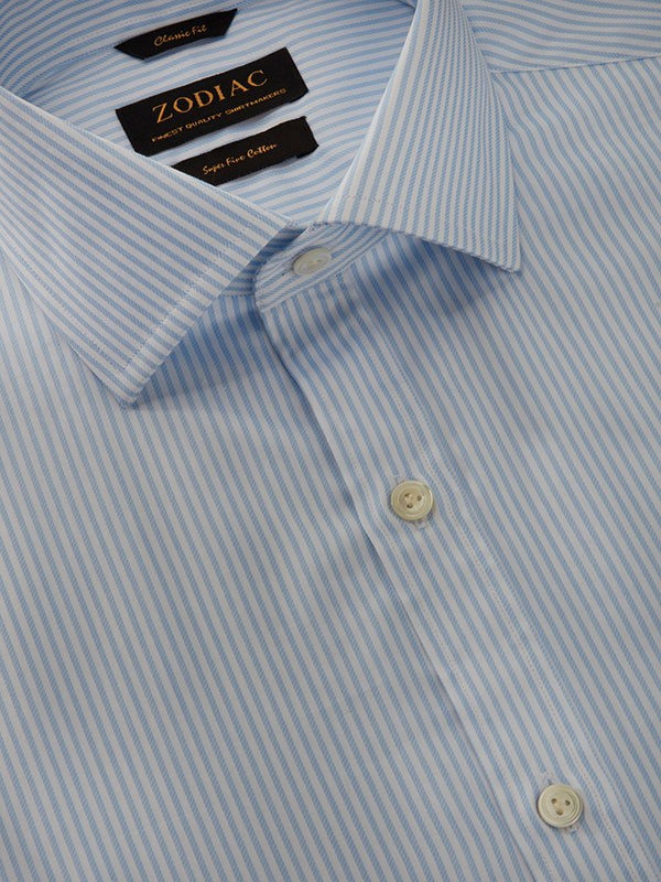 Marchetti Sky Striped Full Sleeve Single Cuff Classic Fit Classic Formal Cotton Shirt