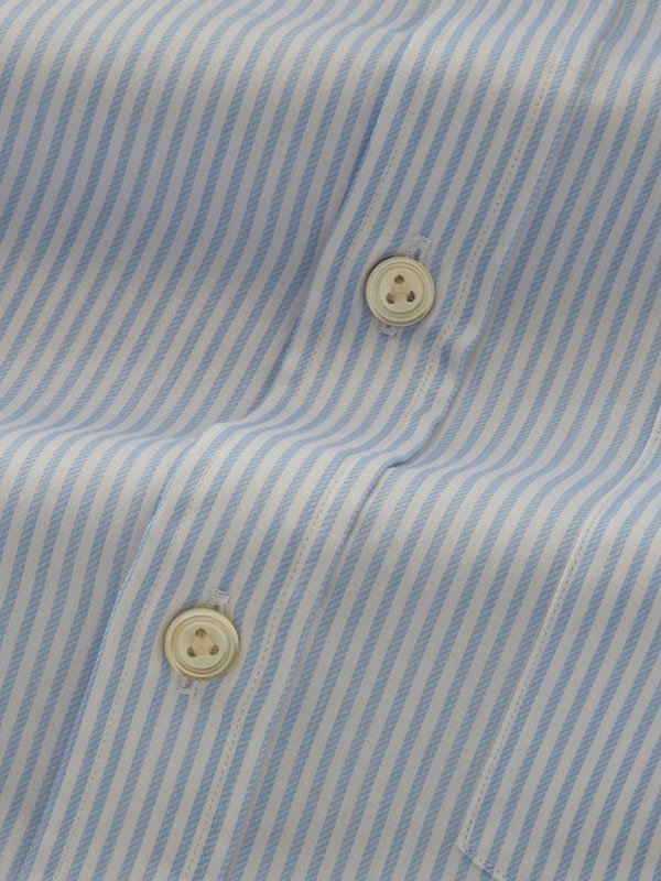 Marchetti Sky Striped Full Sleeve Single Cuff Classic Fit Classic Formal Cotton Shirt