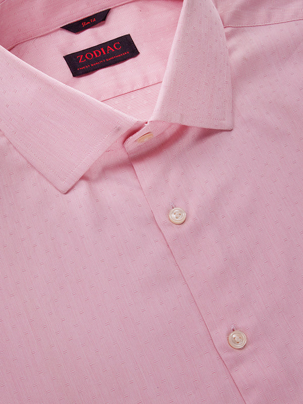 Marchetti Pink Solid Full Sleeve Single Cuff Slim Fit Classic Formal Cotton Shirt