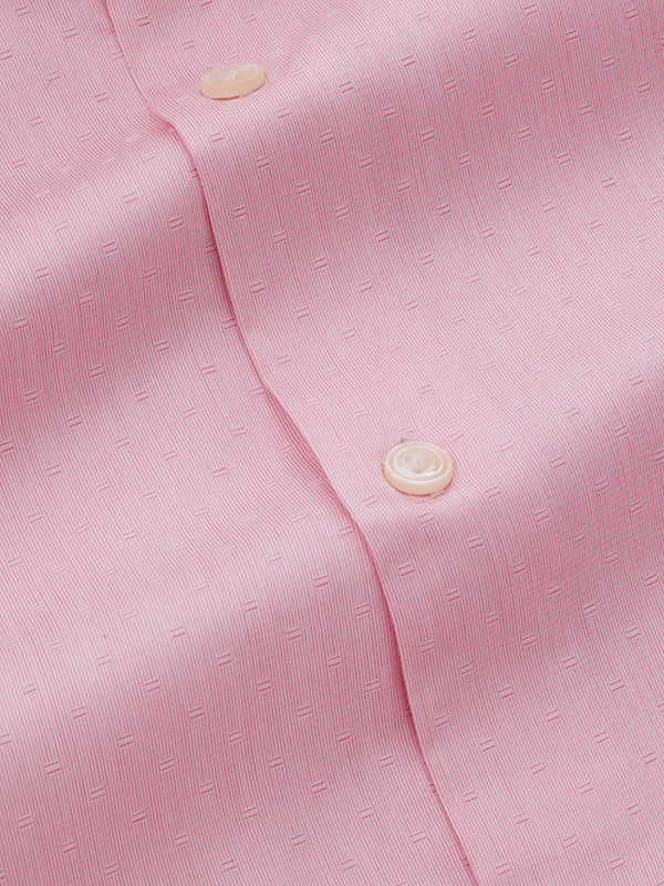 Marchetti Pink Solid Full Sleeve Single Cuff Slim Fit Classic Formal Cotton Shirt