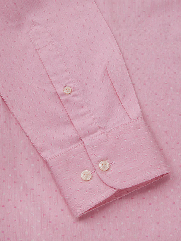 Marchetti Pink Solid Full Sleeve Single Cuff Slim Fit Classic Formal Cotton Shirt