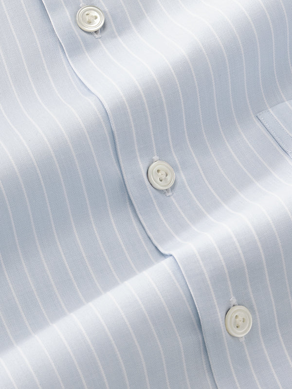 Marchetti Sky Striped Full Sleeve Single Cuff Tailored Fit Classic Formal Cotton Shirt
