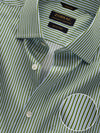 Marchetti Green Striped Full Sleeve Single Cuff Tailored Fit Classic Formal Cotton Shirt