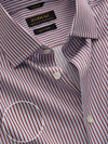 Marchetti Red Striped Full Sleeve Single Cuff Tailored Fit Classic Formal Cotton Shirt