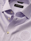 Marchetti Lilac Solid Full Sleeve Single Cuff Tailored Fit Classic Formal Cotton Shirt