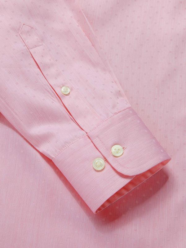 Marchetti Pink Solid Full Sleeve Single Cuff Tailored Fit Classic Formal Cotton Shirt