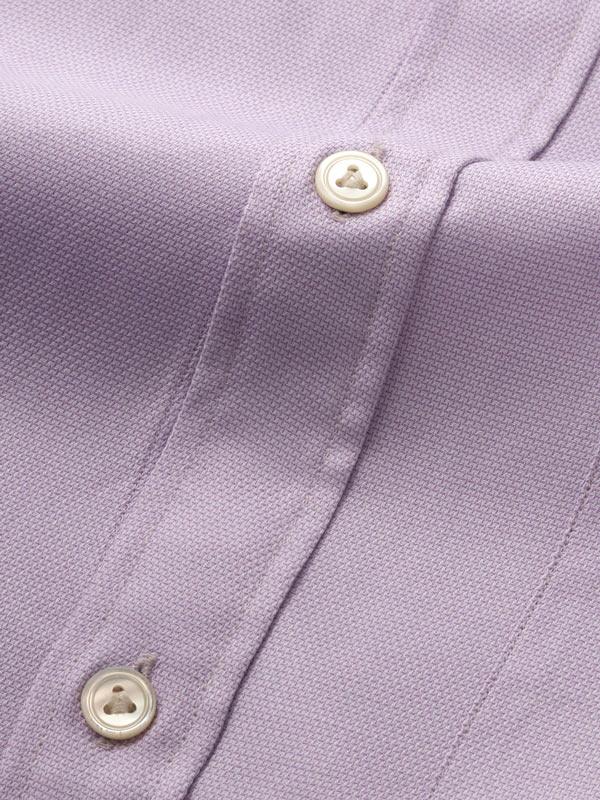 Marinetti Lilac Solid Full Sleeve Single Cuff Classic Fit Classic Formal Two Ply Mercerized Cotton Shirt