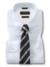 Marinetti White Solid Full Sleeve Single Cuff Classic Fit Classic Formal Two Ply Mercerized Cotton Shirt