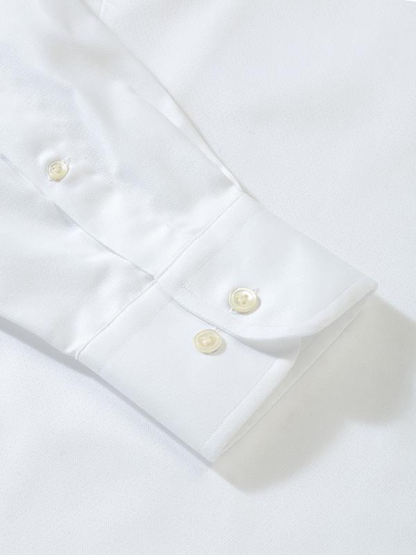 Marinetti White Solid Full Sleeve Single Cuff Classic Fit Classic Formal Two Ply Mercerized Cotton Shirt