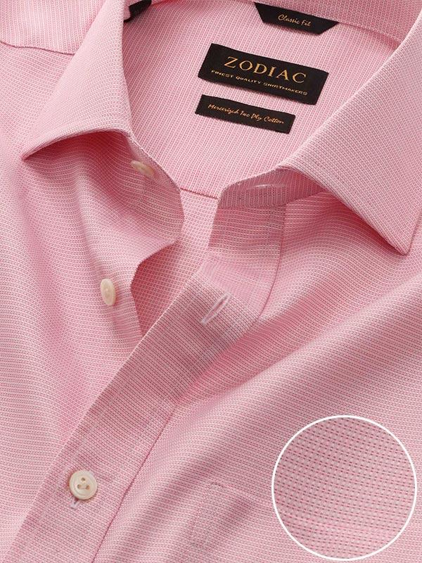 Marinetti Red Solid Full Sleeve Single Cuff Classic Fit Classic Formal Two Ply Mercerized Cotton Shirt