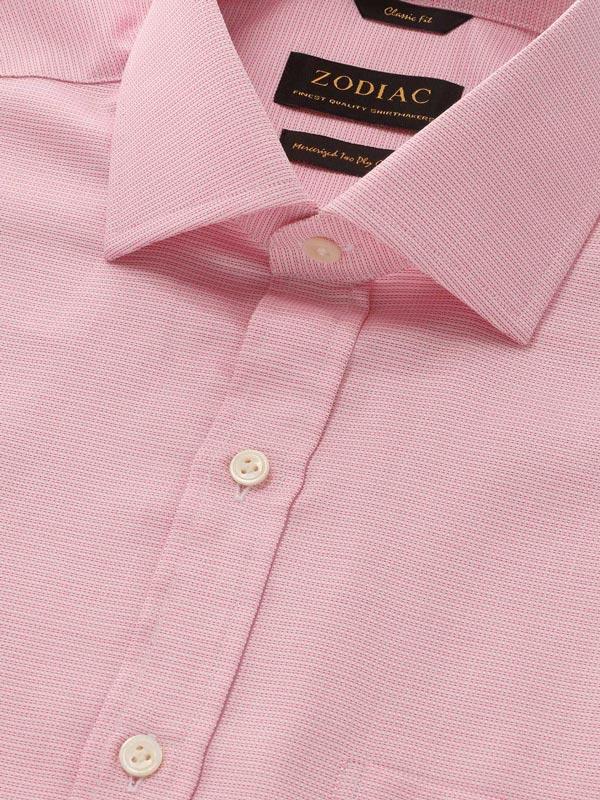Marinetti Red Solid Full Sleeve Single Cuff Classic Fit Classic Formal Two Ply Mercerized Cotton Shirt