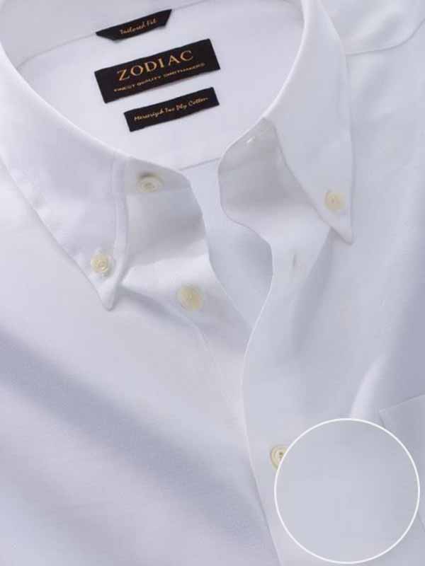 Marinetti White Solid Full Sleeve Single Cuff Tailored Fit Classic Formal Two Ply Mercerized Cotton Without Pocket Shirt