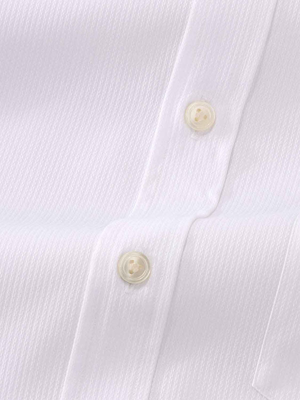 Marinetti White Solid Full Sleeve Single Cuff Classic Fit Classic Formal Two Ply Mercerized Cotton Shirt