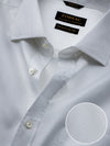 Marinetti White Solid Full Sleeve Single Cuff Classic Fit Classic Formal Two Ply Mercerized Cotton Shirt
