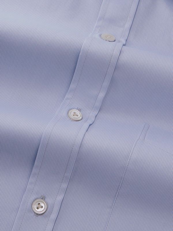 Marinetti Sky Solid Full Sleeve Single Cuff Classic Fit Classic Formal Two Ply Mercerized Cotton Shirt