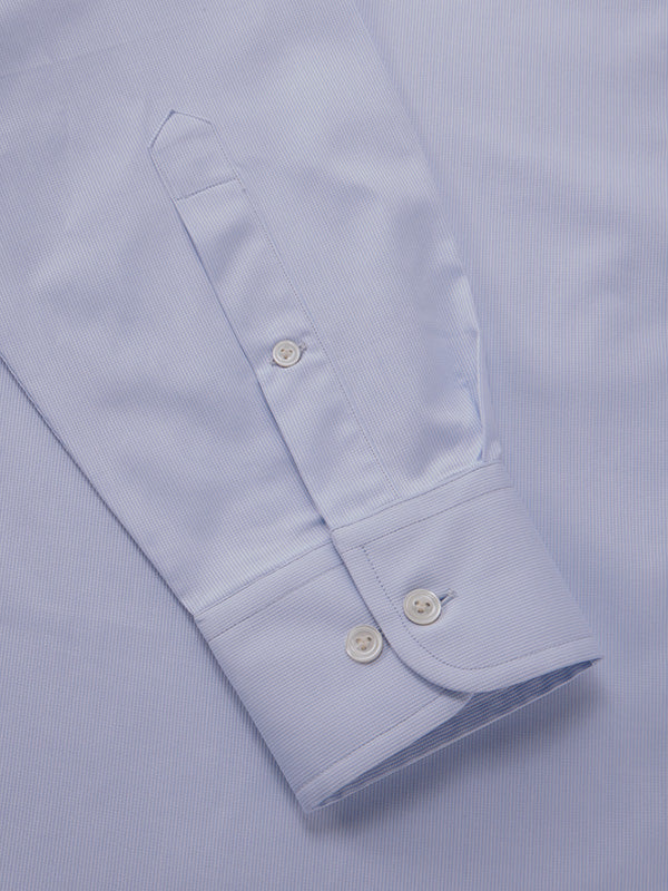 Marinetti Sky Solid Full Sleeve Single Cuff Classic Fit Classic Formal Two Ply Mercerized Cotton Shirt