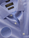 Marinetti Navy Solid Full Sleeve Single Cuff Tailored Fit Classic Formal Two Ply Mercerized Cotton Shirt