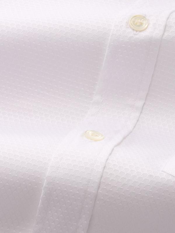 Matera White Solid Full Sleeve Double Cuff Classic Fit Classic Formal Two Ply Mercerized Cotton Shirt