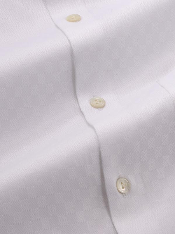 Matera White Solid Full Sleeve Single Cuff Tailored Fit Classic Formal Two Ply Mercerized Cotton Shirt