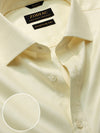 Matera Cream Solid Half Sleeve Semi Fit Semi Formal Two Ply Mercerized Cotton Shirt