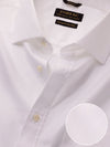 Matera White Solid Half Sleeve Semi Fit Semi Formal Two Ply Mercerized Cotton Shirt