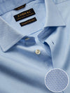 Matera Sky Solid Full Sleeve Single Cuff Tailored Fit Classic Formal Two Ply Mercerized Cotton Shirt