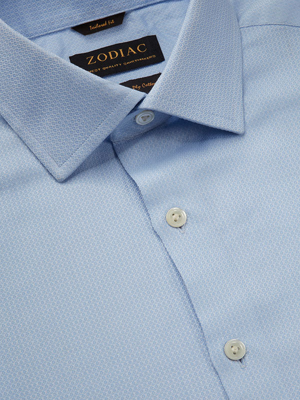 Matera Sky Solid Full Sleeve Single Cuff Tailored Fit Classic Formal Two Ply Mercerized Cotton Shirt