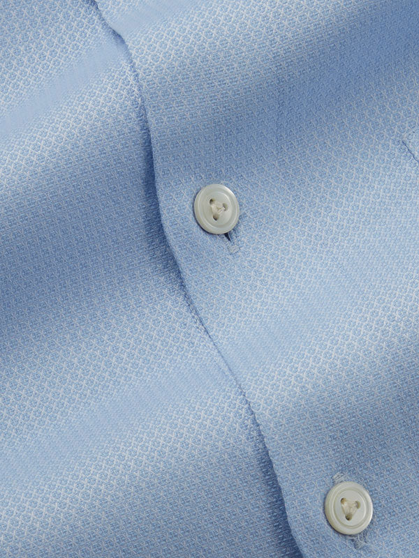Matera Sky Solid Full Sleeve Single Cuff Tailored Fit Classic Formal Two Ply Mercerized Cotton Shirt
