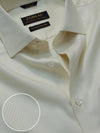 Matera Cream Solid Full Sleeve Double Cuff Tailored Fit Classic Formal Two Ply Mercerized Cotton Shirt