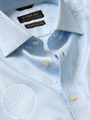 Matera Sky Solid Full Sleeve Double Cuff Tailored Fit Classic Formal Two Ply Mercerized Cotton Shirt